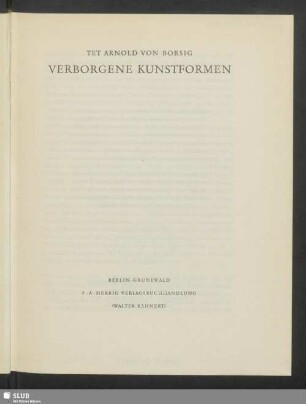 Verborgene Kunstformen