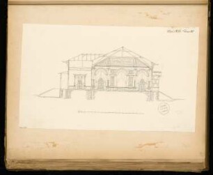 Schützenhaus Monatskonkurrenz Mai 1876: Querschnitt; Maßstabsleiste
