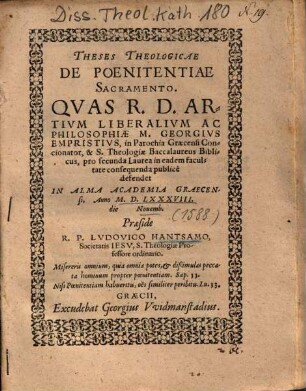 Theses theologicae de poenitentiae sacramento