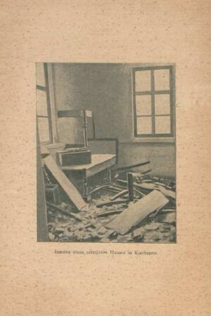Inneres eines zerstörten Hauses in Kischinew