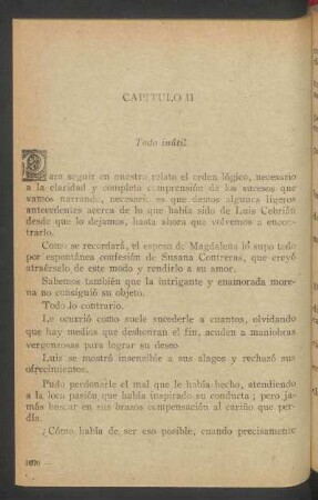 Capítulo II - Todo inútil