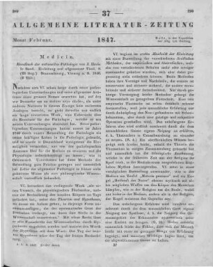 Henle, J.: Handbuch der rationellen Pathologie. Bd. 1. Einleitung und allgemeiner Teil. Braunschweig: Vieweg 1846