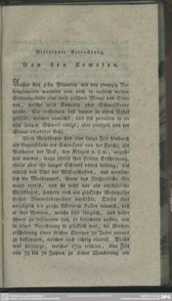 Vierzehnte Betrachtung. Von den Kometen