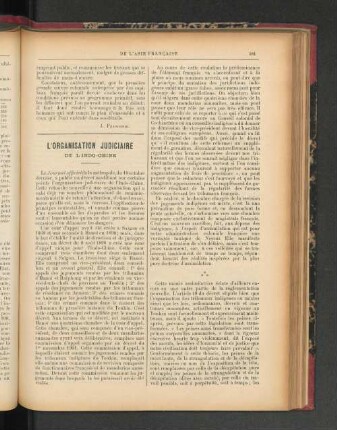 L'Organisation Judicaire.
