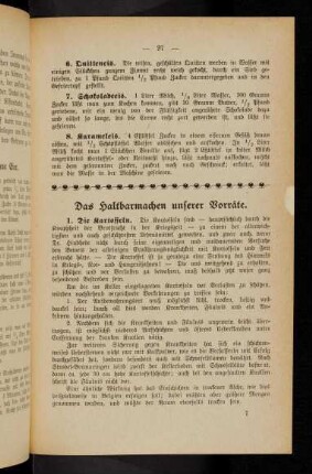 97-108, Das Haltbarmachen unserer Vorräte