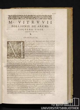 M. Vitruvii Pollionis De Architectura Liber Septimus.