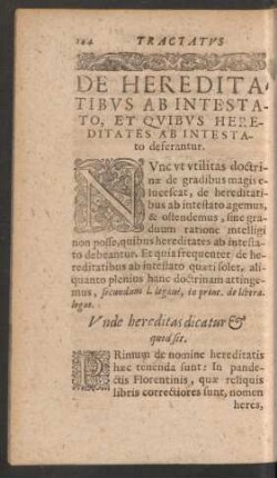 De Hereditatibus Ab Intestato, Et Quibus Hereditates Ab Intestato deferantur.