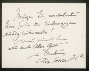 Brief von Alexander Conze an Otto von Gierke, Ohne Ort, 9.1.1911
