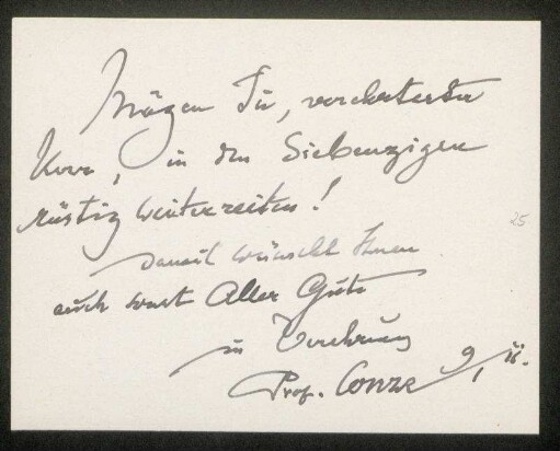 Brief von Alexander Conze an Otto von Gierke, Ohne Ort, 9.1.1911