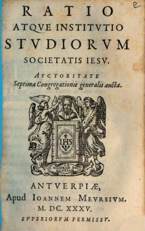 Ratio atque Institutio studiorum Societatis Iesu : auctoritate VII. congregationis generalis aucta