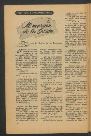 Al margen de la sesión : Políticas y parlamentarias