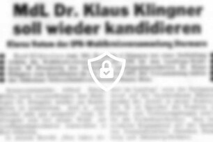 MdL Dr. [Name maskiert] soll wieder kandidieren