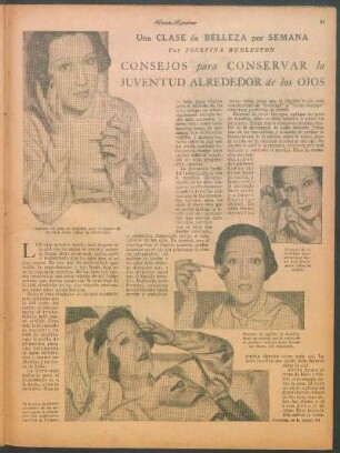 Consejos para conservar la juventud alrededor de los ojos : Una clase de belleza por semana