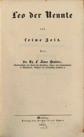 Leo der Neunte und seine Zeit
