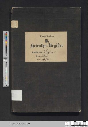 Heiratsregister Booßen 1892