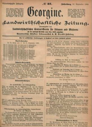 Achtundsechzigster Jahrgang. No. 37. Insterburg, 13. September 1900.