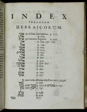 Index Verborum Hebraicorum.