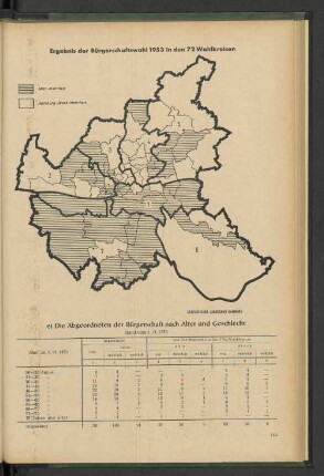Ergebnis der Bürgerschaftswahl 1953 in den 72 Wahlkreisen
