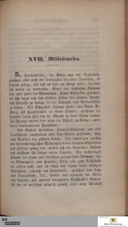 XVII. Militärwesen