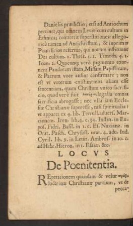 Locus De Poenitentia.