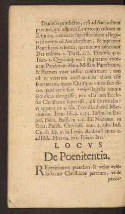 Locus De Poenitentia.