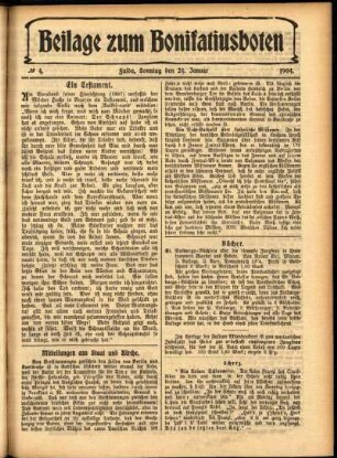 Zweite Ausgabe vom Sonntag, den 24. Januar 1904.