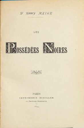 Les possédées noires