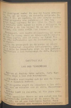 Capítulo XLI - Las dos tendencias