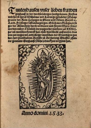 Thunttenhausen unser lieben frawen Gotzhauß