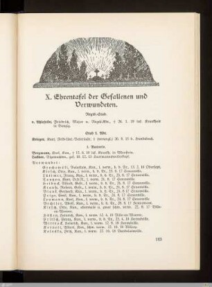 X. Ehrentafel der Gefallenen und Verwundeten