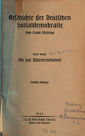 Geschichte der deutschen Sozialdemokratie, 1. Bis zur Märzrevolution