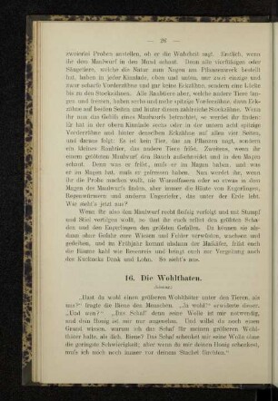 16. Die Wohlthaten.