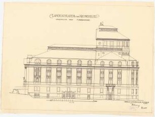 Landestheater, Neustrelitz: Seitenansicht, 1:100
