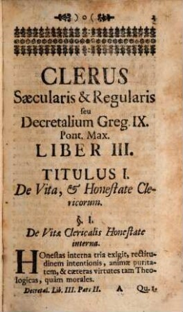 Succincta SS. Canonum Doctrina seu Decretalium Greg. IX. Pont. Max. : Libri quinque, 2. Complectens Lib. III.