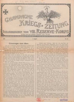 1915: Champagne-Kriegs-Zeitung