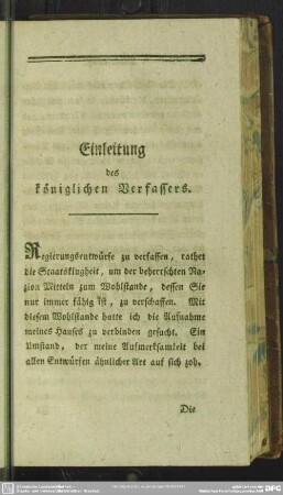 Einleitung des königlichen Verfassers
