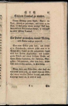 Schönen Tomback zu machen.