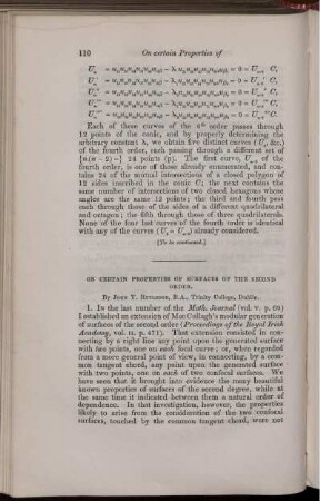 On certain properties of surfaces of the second order.