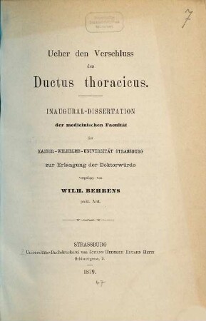 Ueber den Verschluss des Ductus thoracicus