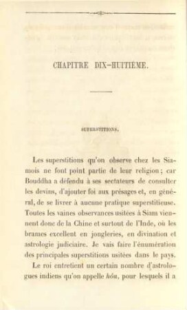 Chapitre dix-huitième. Superstitions