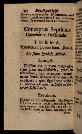486-496, Conceptus Septimus Catechetico-Doctrinalis. - Quaestiones Catechisticae.