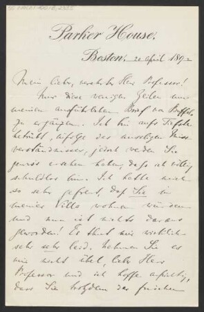 Brief an Karl Klindworth : 20.04.1892