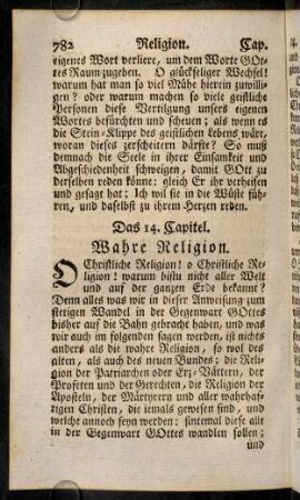782-907, Das 14. Capitel. Wahre Religion.
