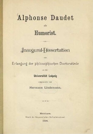Alphonse Daudet als Humorist ...