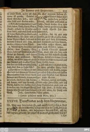 XXXVII. Dancklieder nach dem Ungewitter.