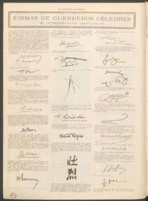 Firmas de guerreros célebres : Su interpretación grafológica