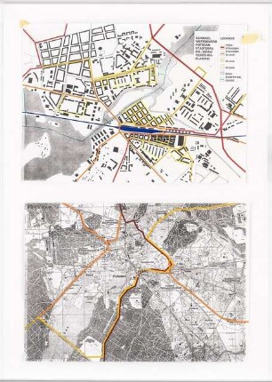 Bahnhof Potsdam-Stadt Schinkelwettbewerb 1993: Lagepläne 1:5000: Nutzungskonzept