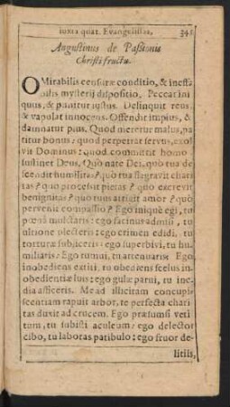 Augustinus de Passionis Christi fructu.