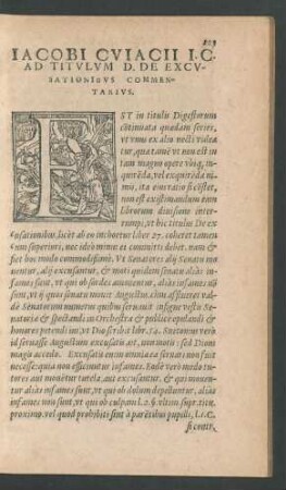 Iacobi Cuiacii I. C. Ad Titulum D. De Excusationibus Commentarius.