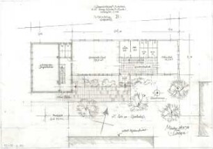 Gsaenger, Gustav; München - Allach; Ev. Kirche, Anbau Gemeindesaal - Neubau, Vorprojekt, Vorschlag B (Grundriss EG)